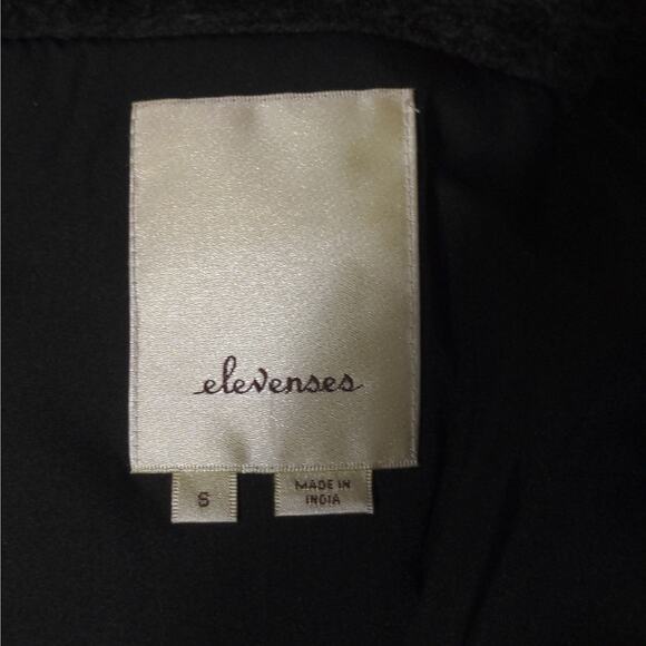 Anthropologie Elevenses Hallie Embroidered Bomber Jacket Black Velvet – Size S - Picture 12 of 15